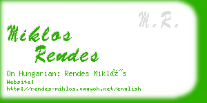 miklos rendes business card